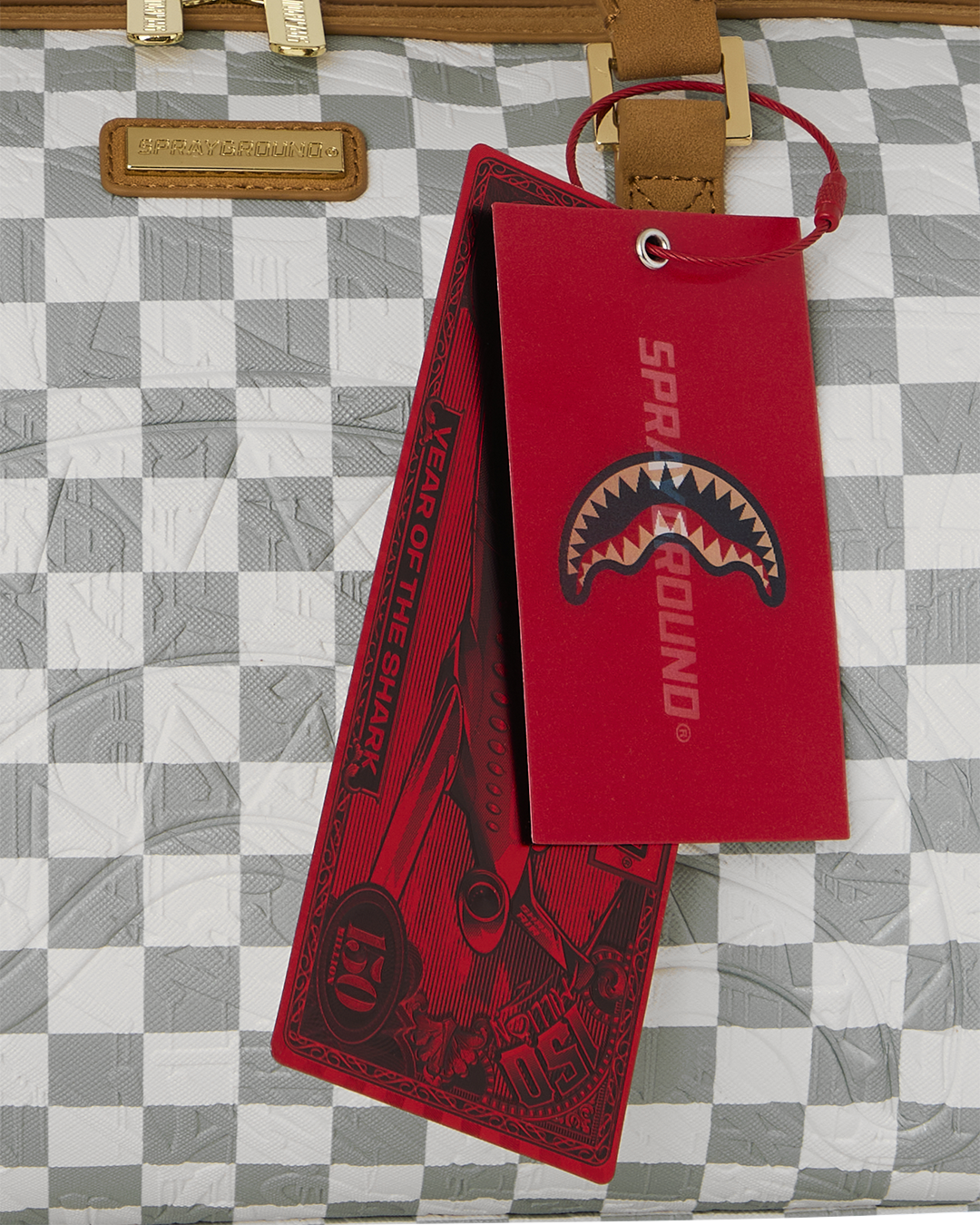 SPRAYGROUND® DUFFLE GRAFF EMBOSSED CREAM CHECK MINI DUFFLE